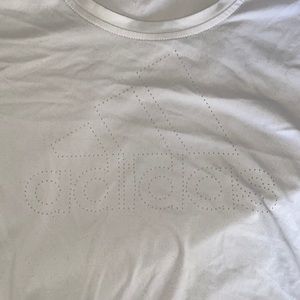 Adidas white crop workout top